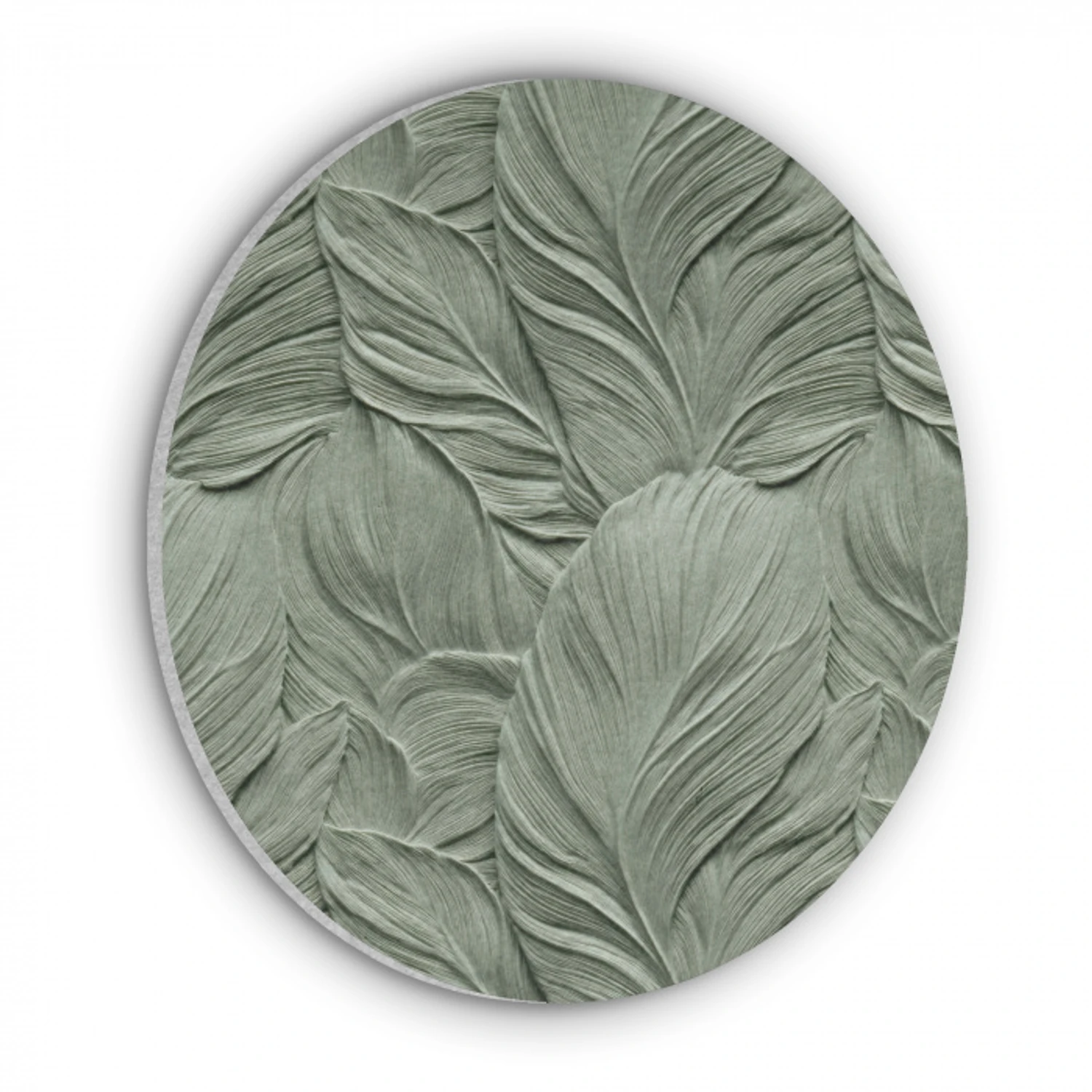 Bladeren - Textuur - Groen Akoestische PET Vilt - Rond klein 838 -3d