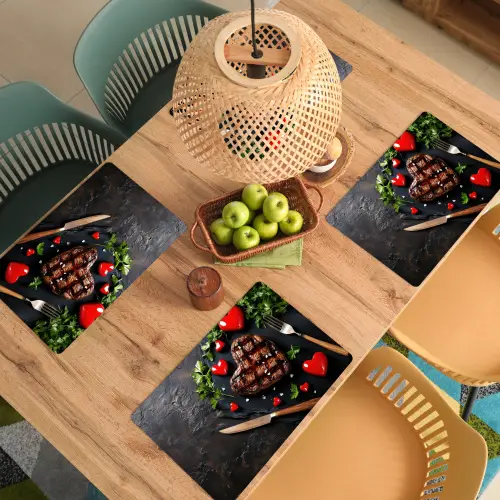Steak - Hart - Bestek Placemat vinyl groot -zzsfeer5_Kitchenyeah-website