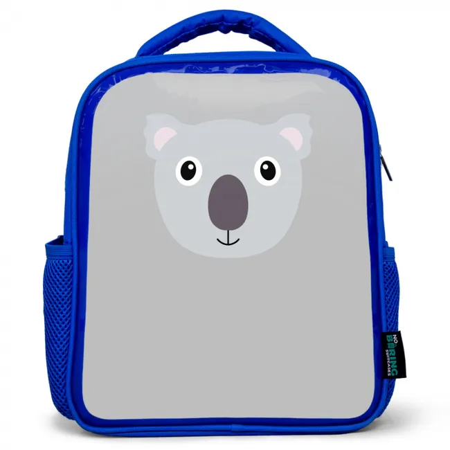 Dierenportret - Koala - grijs Kinderrugzak - Blauw middel -3d