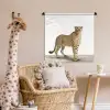 Luipaard - Dieren - Witte achtergrond - Kinderen - Jongens - Meisjes Wandkleed katoen klein -wsfeer5_kind