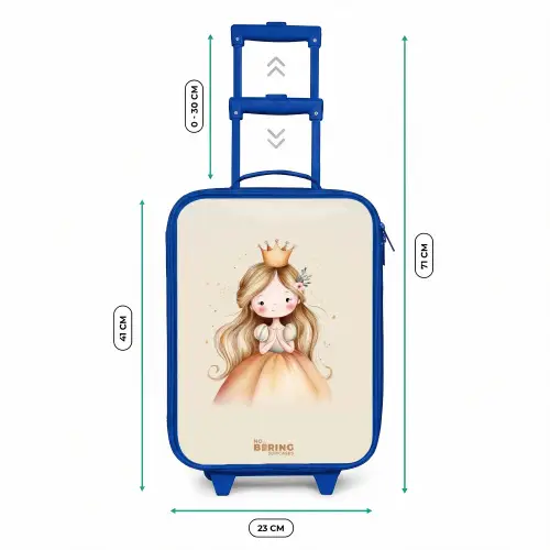 Prinses in gouden tinten Kinderkoffer - Blauw klein -productfoto_formaten