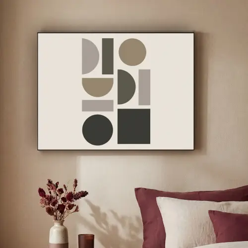 Natuurlijke tinten - Grafisch - Verticale compositie Textielframe zwart klein -sfeer1