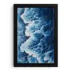 Golven - Blauw - Schuim fotolijst zwart zonder passe partout klein -3d