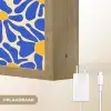 Abstract - Bloem - Blauw Light Box met batterij (Wandlamp) middel 907 -USP_websiteoplaadbaarNL