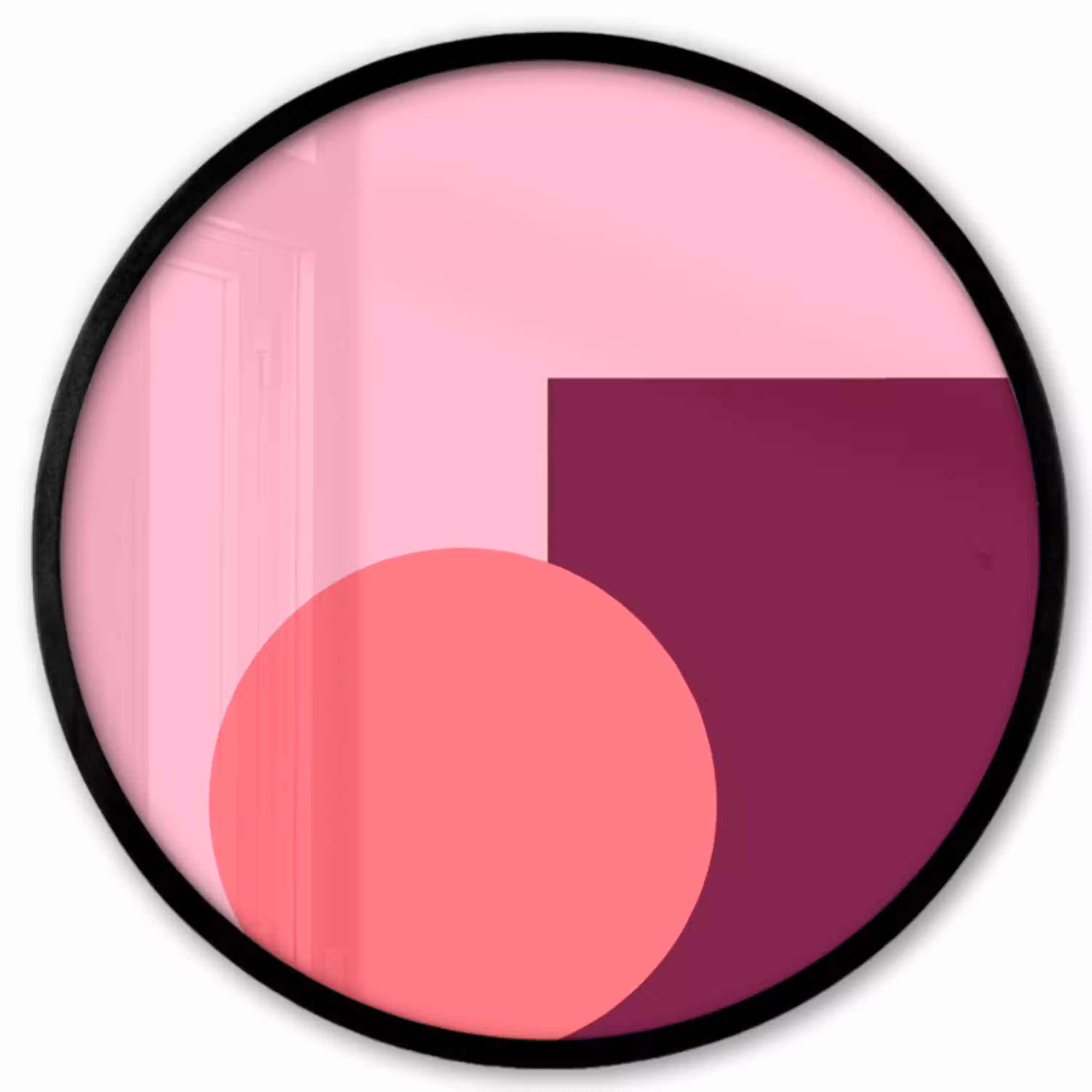Abstract - Vormen - Roze - Modern - Design Fotolijst rond zonder passe partout klein -3d