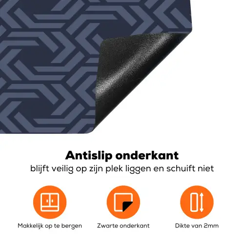 Patroon - Blauw - Geometrisch Inductie beschermer vinyl 3mm klein 276 -zzzzzzz-td-onderkant
