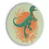 Dinosaurus - Groen - Planten - Cirkel Akoestische PET Vilt - Rond klein -3d