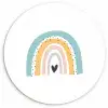 Regenboog - Meiden - Jongens - Hartje - Pastel Wandcirkel kunststof plaat 5mm dik klein -3d
