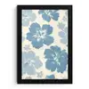 Hibiscusbloemen - Blauw - Patroon - Tropisch fotolijst zwart zonder passe partout klein -3d