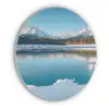 Landschap - Winter - Meer - Bergen - Uitzicht - IJs Akoestische PET Vilt - Rond klein -3d