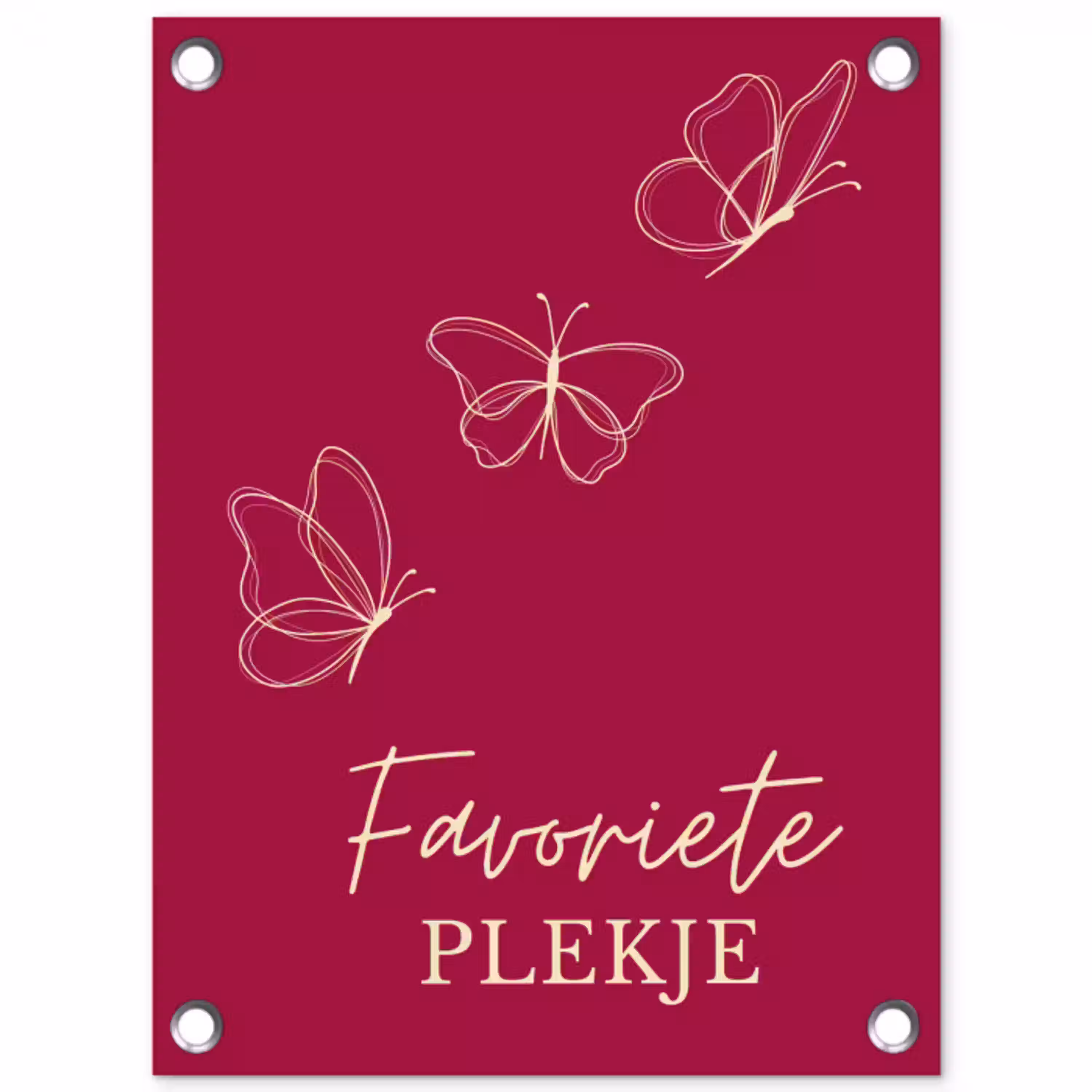 Favoriete plekje met Vlinders tuinposter los doek klein -3d