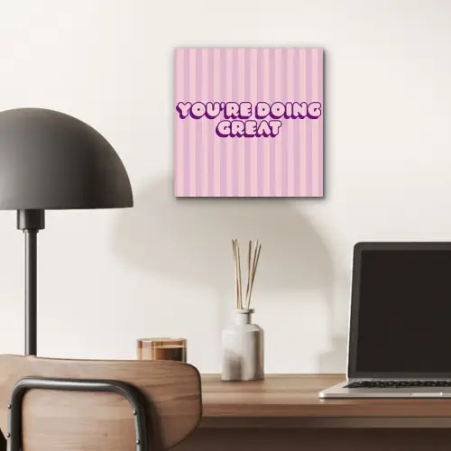 Paars - Strepen - You're doing great - Schaduw aluminium wit klein -sfeer5