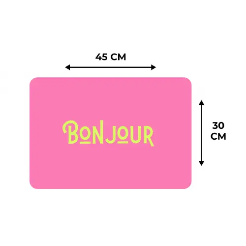 Roze - Groene Bonjour - art-deco Placemat vinyl groot -specs
