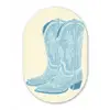 Illustratie - Cowboylaarzen - Patroon Wandcirkel Ovaal Glas middel -3d