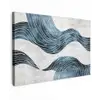 Lijnen - Golven - Abstract - Blauw Tuinposter op houten frame 2 cm dik klein -3d