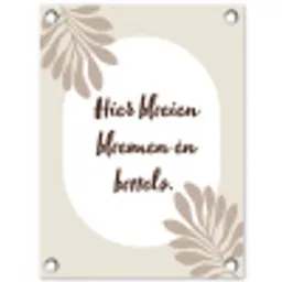 Bloemen - Quote - Zomer - Beige tuinposter los doek klein -3d