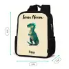 Dino - Dier - Blauw - Groen Rugzak - Zwart middel -productfoto_formaten