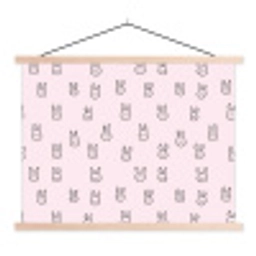Konijnen - Minimalistisch - Roze textielposter latten blank klein 122 -3d