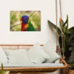 Vogel - Parkiet - Blauw tuinposter los doek klein -sfeer7