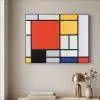 Kunst - Mondriaan - Oude meesters - Compositie 2 Textielframe zwart klein -sfeer2