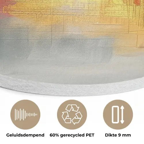 Modern - Abstract - Goud - Roze Akoestische PET Vilt - Rond klein -closeup_NL