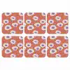 Bloemen - Grafisch - Oranje onderzetter kurk middel 366 -3d