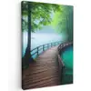 Brug - Water - Rivier - Bos Tuinposter op houten frame 2 cm dik klein -3d