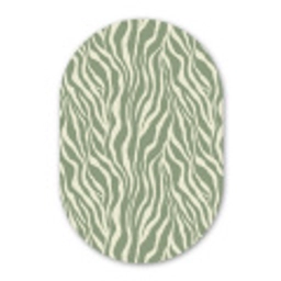 Zebra - Motief - Groen Wandcirkel Ovaal Forex klein 630 -3d