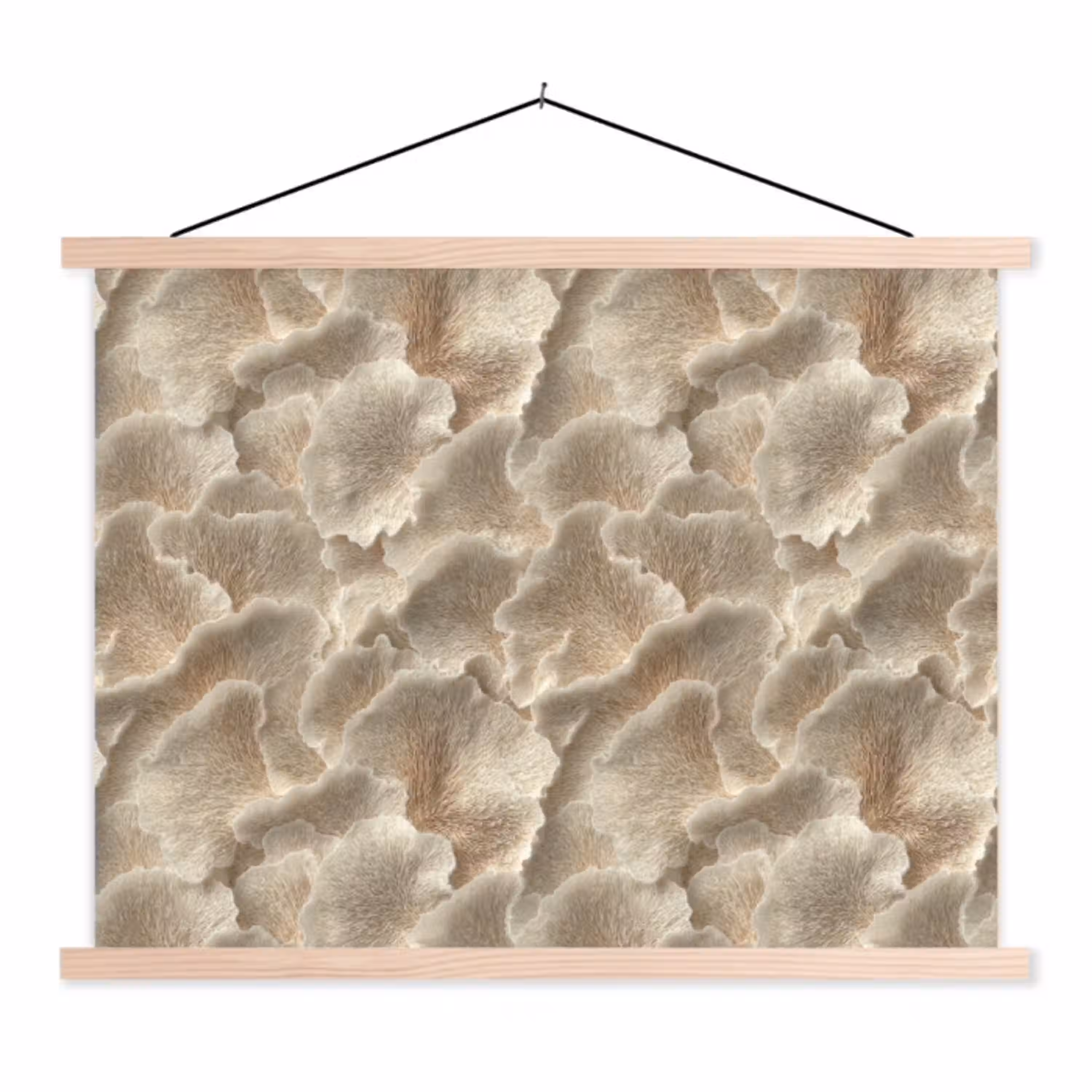 Waaierstructuren - Beige - Vezeltextuur textielposter latten blank klein 122 -3d