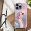 Zwaan - Sjaaltje - Pastelwolken Hoesje iPhone 16 Pro Max met koord klein -sfeer4
