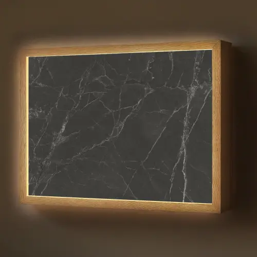 Marmer - Zwart Light Box met batterij (Wandlamp) middel -z3d_website