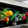 Groente - Splash - Zwart keuken achterwand 2 middel -zzzz3d_schuin