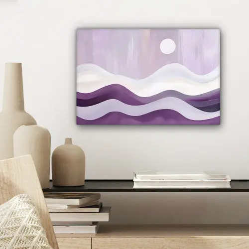 Golven - Heuvels - Abstract - Paars canvas 2cm klein -sfeer6