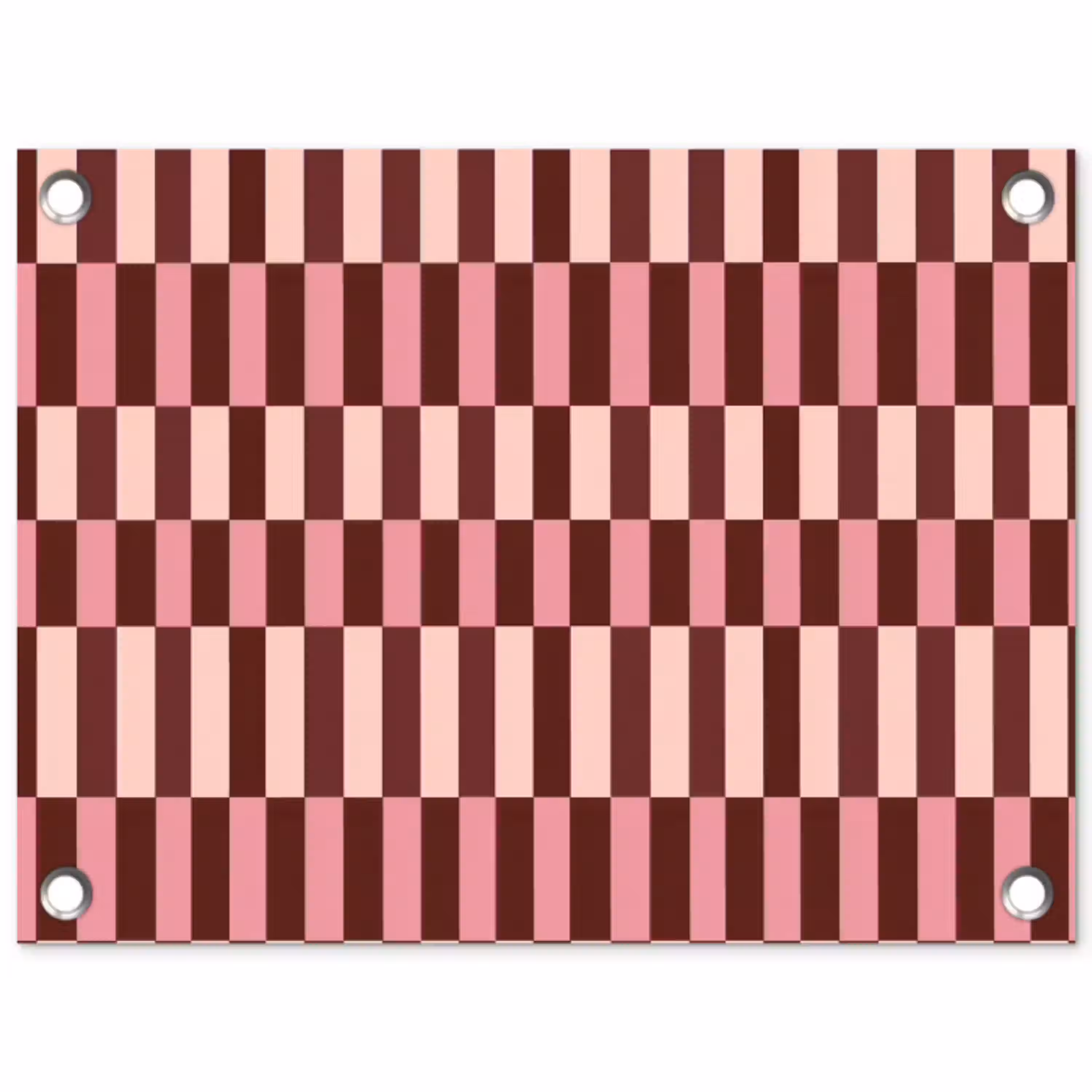 Roze - Rood - Blokjes tuinposter los doek klein 239 -3d