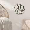 Abstract - Lijnen - Modern - Beige Akoestische PET Vilt - Rond klein -sfeer4