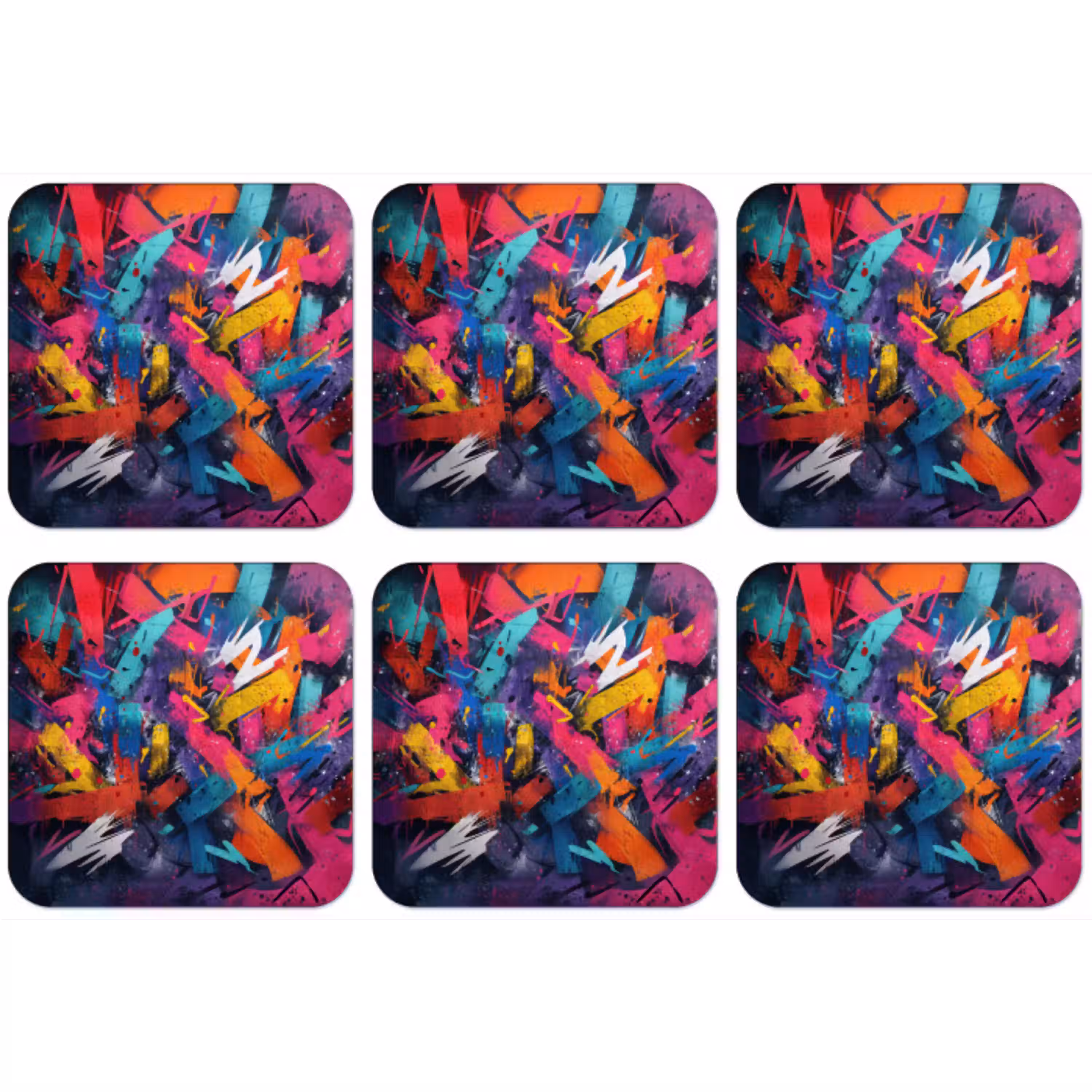 Abstract - Explosie - Neonkleuren onderzetter kurk middel -zkaufland3dotto