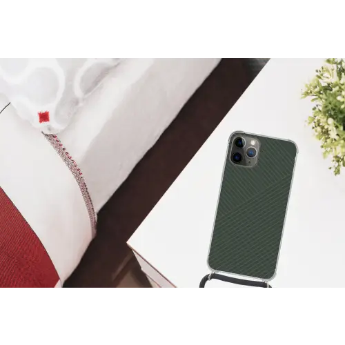 Lijnen - Abstract - Groen - Minimalistisch Hoesje iPhone 12 Pro met koord klein -kamer