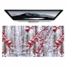 Bessen - Takken - Sneeuw - Winter - Kleurrijk Muismat XXL klein -zzz3d