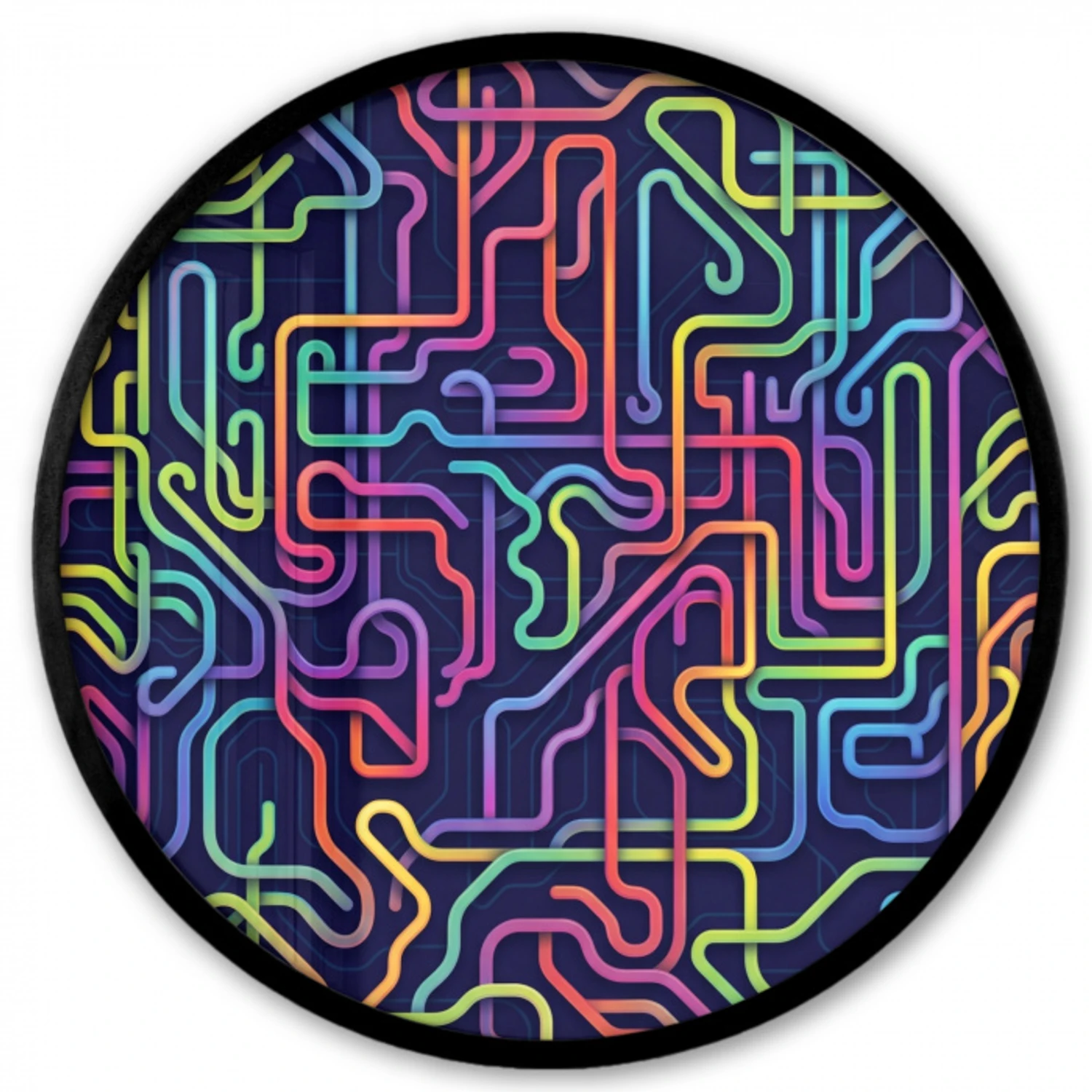 Retro - Abstract - Neon Fotolijst rond zonder passe partout klein -3d