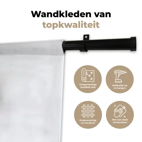 Basketbalbord - Minimalistisch - Zwart Wandkleed katoen klein -sfeer2