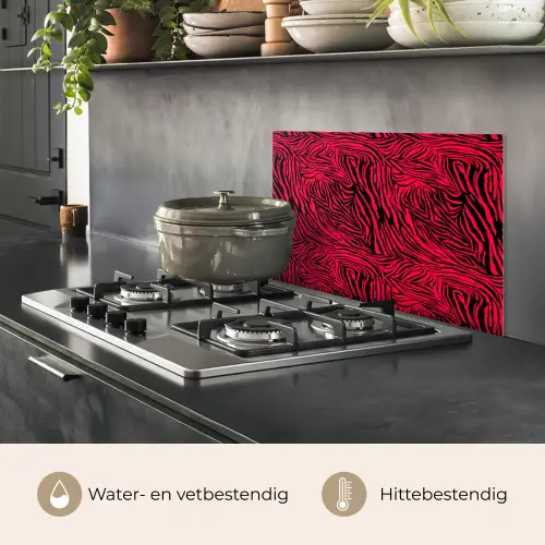 Zebra - Zwart - Roze - Neon keuken achterwand spatscherm klein 900 -usp_NL