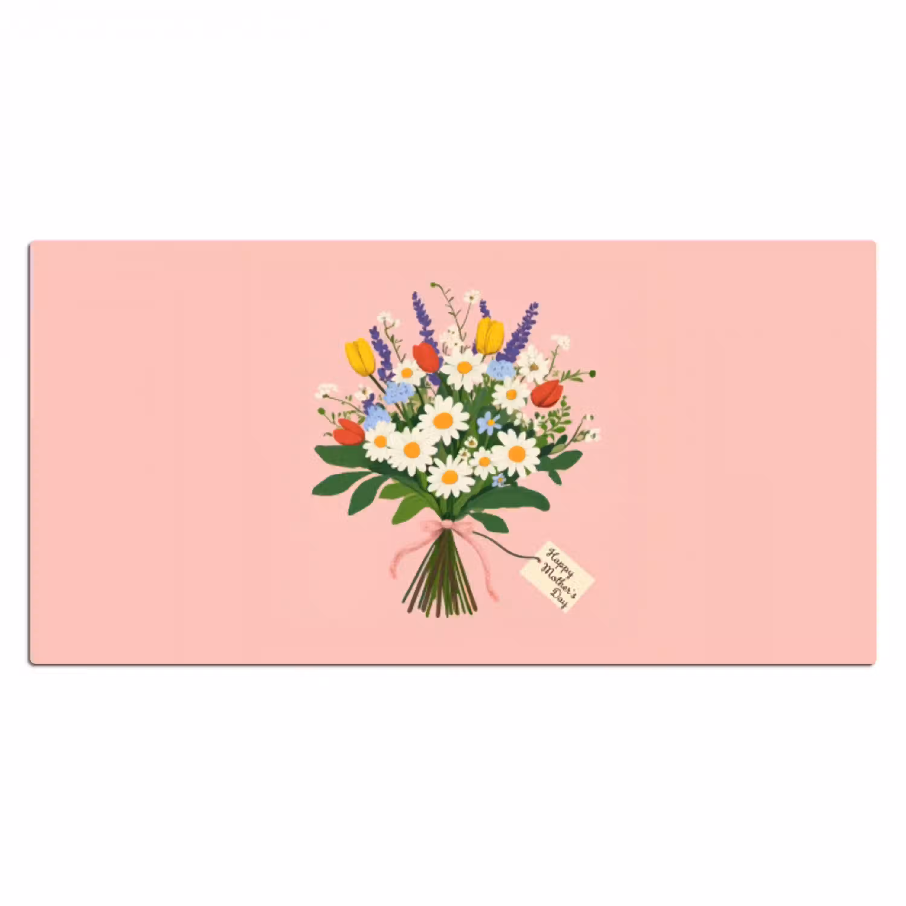Bloemen - Lint - Kaartje Muismat XXL klein -3d_leeg