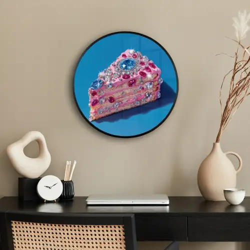 Taart - Edelstenen - Glitters - Roze Fotolijst rond zonder passe partout klein -sfeer1