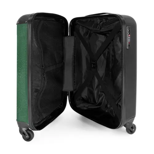 Lederen look kleur groen NBS - Handbagage koffer - Volwassenen Unisex middel -binnenkant