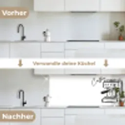 Espressomachine - Zwart - Wit keuken achterwand 2 middel -voor-na_DE