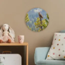 Uil - Oehoe - Bomen - Natuur Wandcirkel kunststof plaat 5mm dik klein -tsfeer1_kind