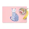 Kat - Illustratie - Minimalistisch - Roze Placemat vinyl groot -zzzproduct_Kitchenyeah-website