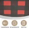 Geruit - Rood - Tekst - Christmas Akoestische PET Vilt - Rond klein -closeup_NL