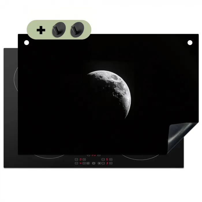 Maan - Hemel - Zwart - Schaduw Inductie beschemer met haakjes klein -3d