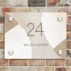 Abstract beige - Klassiek Naambord Rechthoek middel -sfeer3